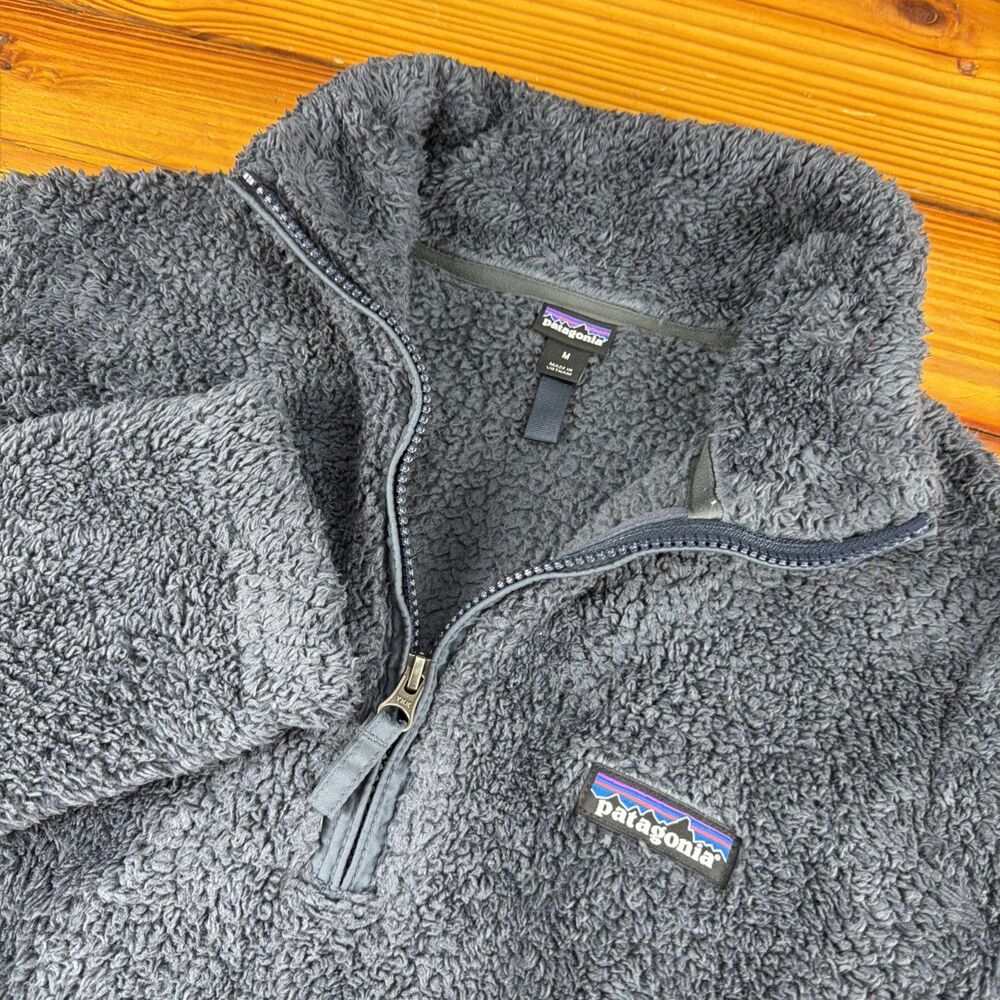 Patagonia Fleece Pullover Womens Medium 1/4 Zip Sherpa Worn Wear Blue
